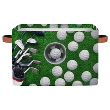 Golf Ball Storage Basket, Sport Golf Ball Foldable Storage Bin with Handle Fa...