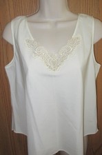 LUCI ANN II MEGA LACE IVORY dressy layer camisole top sz L 40/42