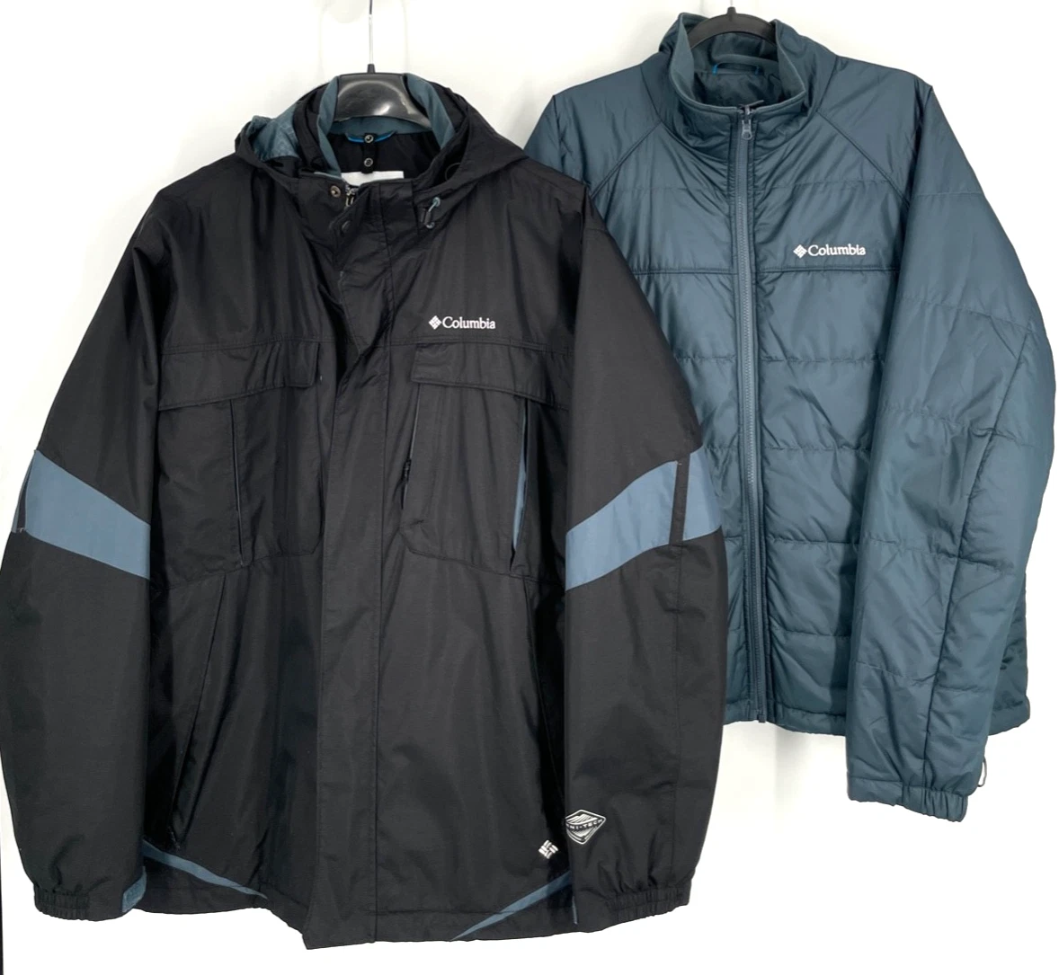 Columbia men's XL Bugaboo Interchange 3-in-1 Omni Heat snow Jacket Black Hooded