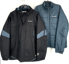 Columbia men's XL Bugaboo Interchange 3-in-1 Omni Heat snow Jacket Black Hooded