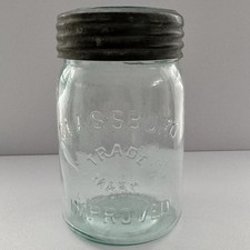 GLASSBORO IMPROVED PINT  FRUIT JAR WITH ORIGINAL GLASSBORO 1884  LID & BAND