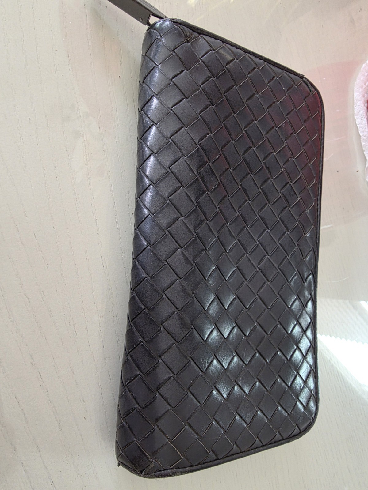 Bottega Veneta Intrecciato Woven Black Leather Zip-Around Long Wallet thumbnail 2