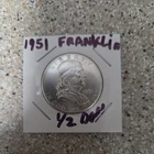1951-P Ben Franklin 90% Silver Half Dollar Circulated