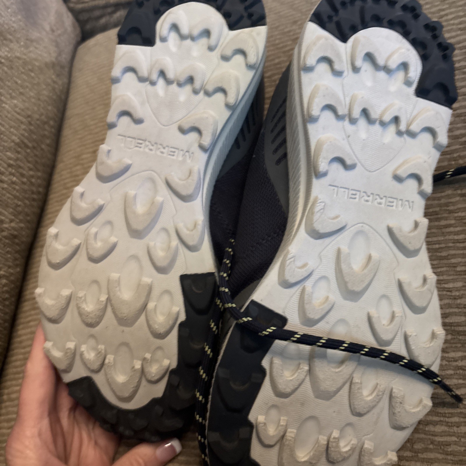 Sneakers donna Merrell Gore Tex blu giallo taglia 9 indossate solo poche volte