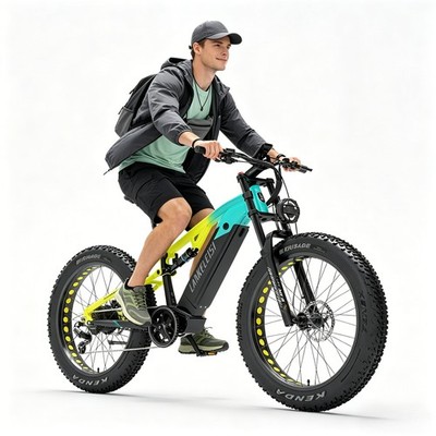 52km/h Elektrofahrrad E-Mountainbike 26'' E-Bike 20Ah Cityräder Shimano 7-Gänge