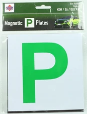 Magnetic P Plates - White/Green - NSW/SA/QLD/NT - Pack of 2