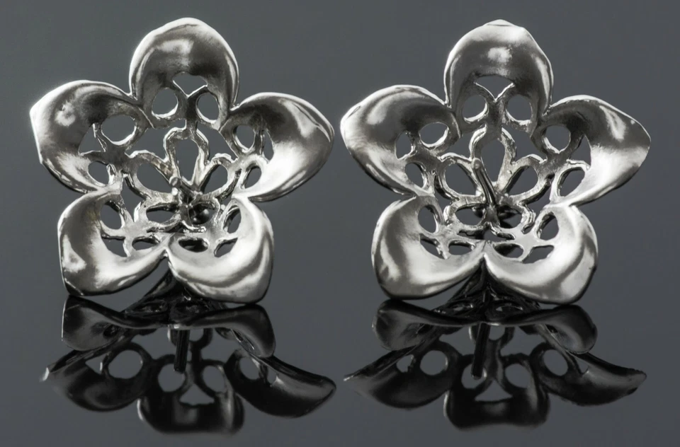 Top Qualität: hochwertige Perlenkappen Messing Blume Engel matt platinum - 16mm - Bild 3 von 4