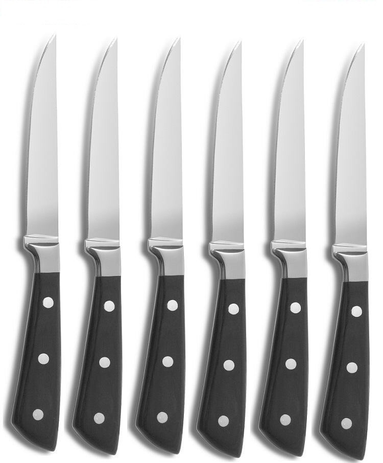 Comas Mont Blanc Pakkawood Set 6 Cuchillo Filete 23CM Mango de Madera de Calidad
