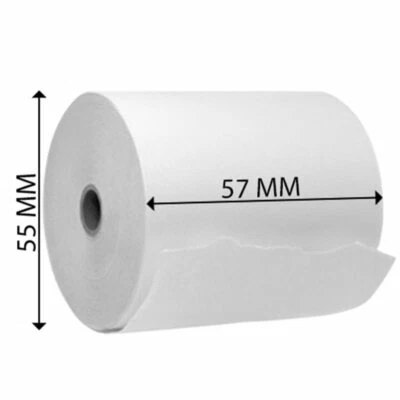 TILL ROLL GIANT 20 Rolls 57x55 (57x57 Fit) Thermal Paper Till Roll Credit Card PDQ Terminals