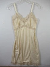 Vintage 50s 60s JCPenney Adonna Full Dress Satin Slip Women 32 Beige