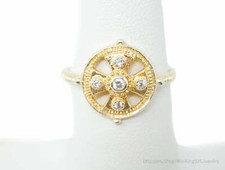 Vintage Deco Gold Vermeil Cubic Zirconia Sterling Silver Ring - Size 6