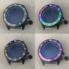 For NH35/NH36/4R Movement 41.5mm Watch Case Black Inner Shadow PVD Bezel Case