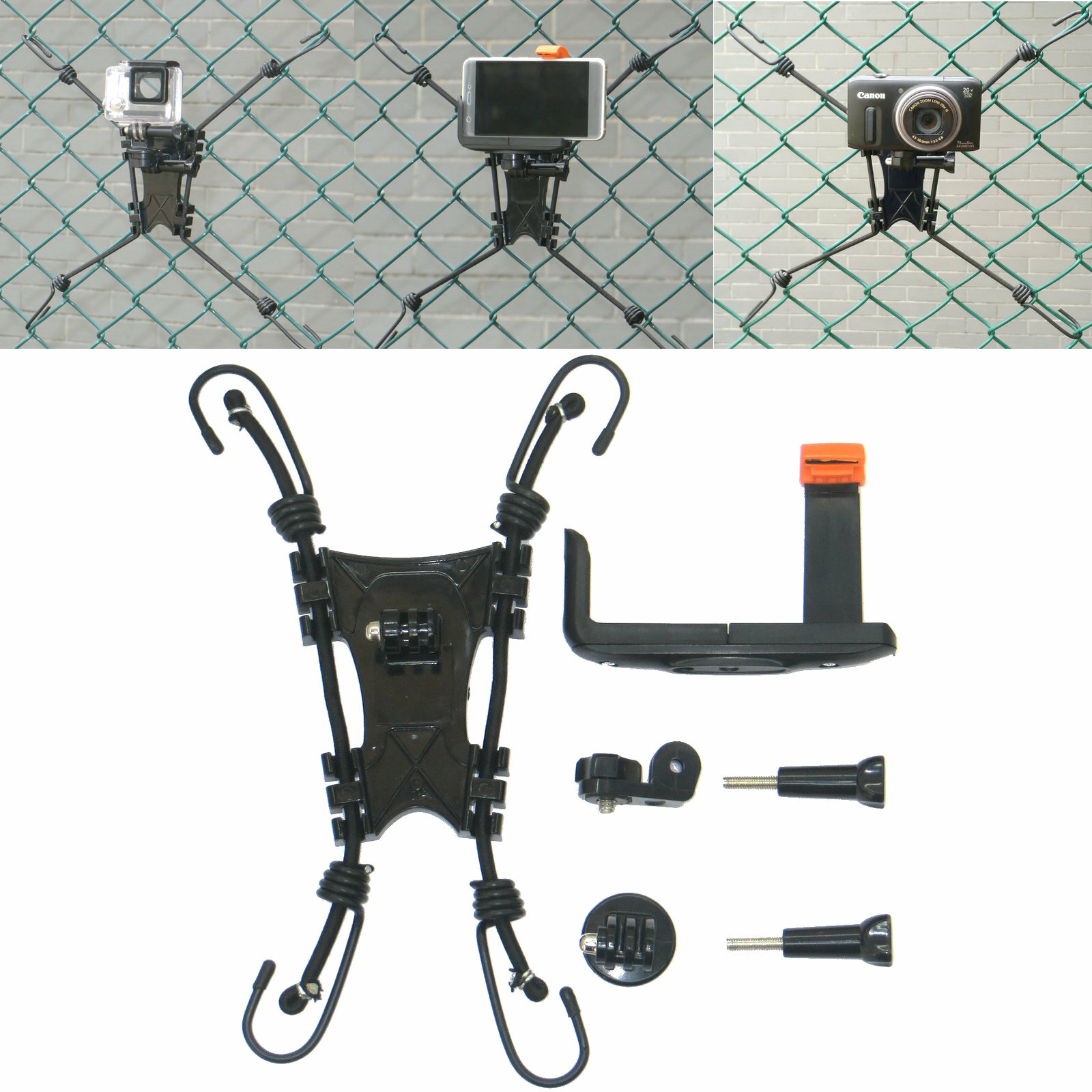 Action Camera(GoPro)/Smartphone/Digital Camera Backstop Chain Link Fence Mount-image