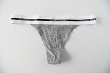 1 VTG Victoria's Secret 2010s Thick Logo Cotton V-String Thong Panty SMALL
