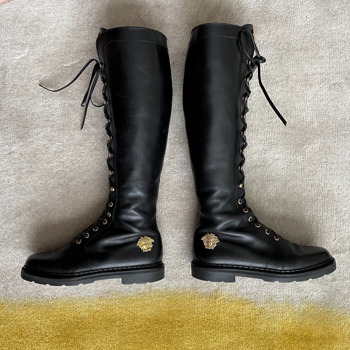 Authentic Gianni Versace Black Leather Boot Vintage Gianni Versace Harness Boots: Black Leather Suede  main image 4