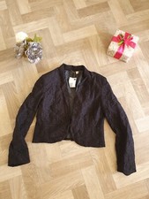 Womens Black Lace 10 Summer Bolero Shouler Coat Jack Blazer Bnwt New H&m