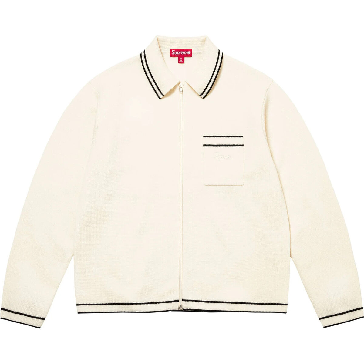 Supreme Zip Up Polo Sweater Black White Navy Burnt Orange Supreme Zip Up Polo Sweater Black White Navy Burnt Orange