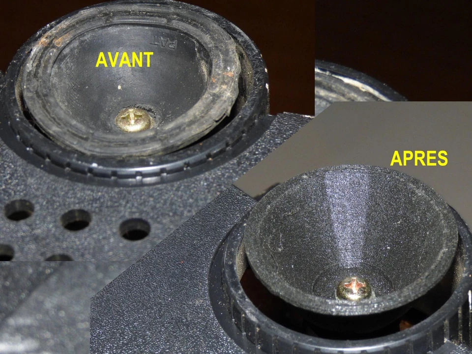 Ensemble de 4 pieds pour platine disques Akaï AP100 & peut-être d'autres modèles - Photo 3/4