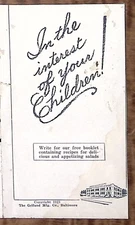 1923 GELFAND MAYONNAISE RELISH FEEDING CHILDREN ADVERTISING BROCHURE Z5561