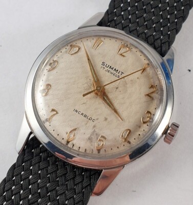 50er Jahre - SUMMIT HERREN UHR - ZIFFERBLATT GEARBEITET - STAHL - ETA 1080