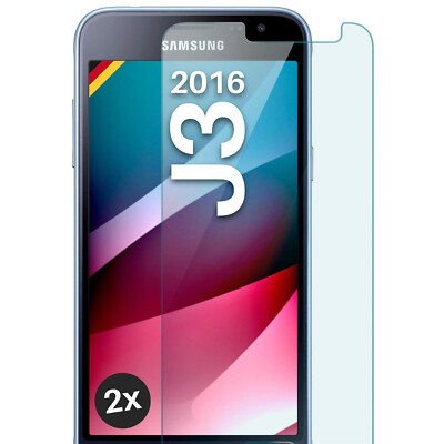 2x Echt Glas für Samsung Galaxy J3 2016 Panzerfolie Handy Premium Displayschutz