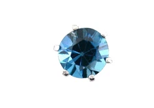 6mm Round London Blue Topaz Gemstone Gem Sterling Silver Tie Tack ESTT43/81124