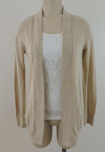 LILLY PULITZER MICAILA Sz XXS Camel Metallic Open Front Long Sleeve Cardigan EXC