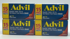 4PK Advil Ibuprofen 200 MG  115 Coated Tablets Each  EXP 1/28  NEW  SEALED
