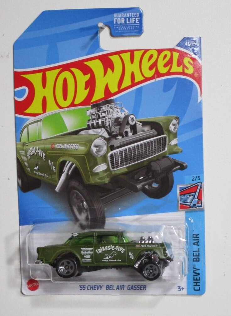 Hot Wheels ’55 Chevy Bel Air Gasser HOT WHEELS '55 1955 CHEVY BEL AIR GASSER CHEVROLET TRIASSIC-FIVE