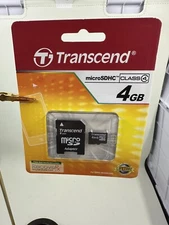 Transcend Micro SDHC Class 4 4GB Memory Card with Adapter NEW TS4GUSDHC2