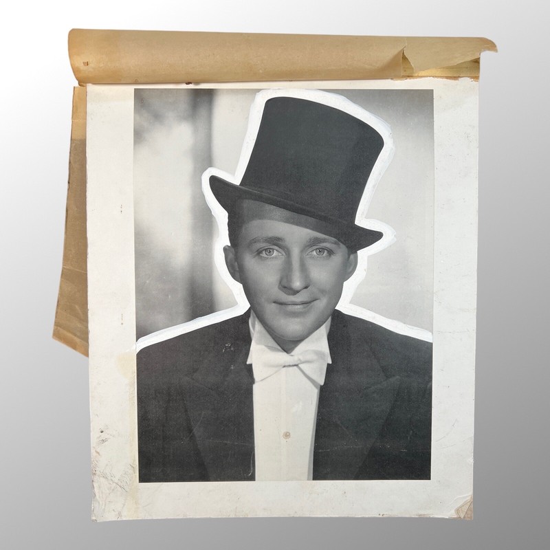 Vintage Large Format Bing Crosby Top hat Photo Mounted Gauche 13 X 16”