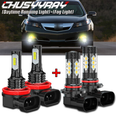 For 2007-2013 Acura MDX - LED DRL Daytime Running Light + Fog bulb