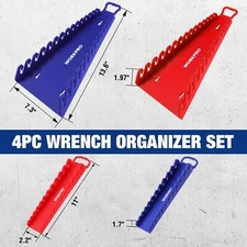 WORKPRO 4-PACK Magnetic Wrench Organizer for SAE&Metric Flexible Gripping Teeth