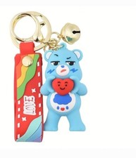 CARE BEAR KEYCHAIN 3D Keyring, Backpack,Purse,Handbag, Blue Grumpy Bear