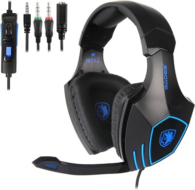 Sades Gaming Headphone for PS4, Xbox, PC Mac Sound Stereo Mic 3.5mm SA819