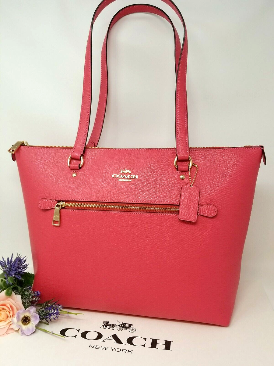 🌟🌷NWT Coach Gallery Tote In Solid Fuchsia Pink *AUTHENTIC