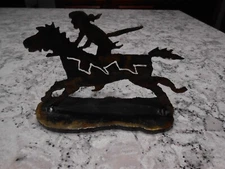 Vintage 1997 Randy C. Horse And Rider Laser Metal Art Signed