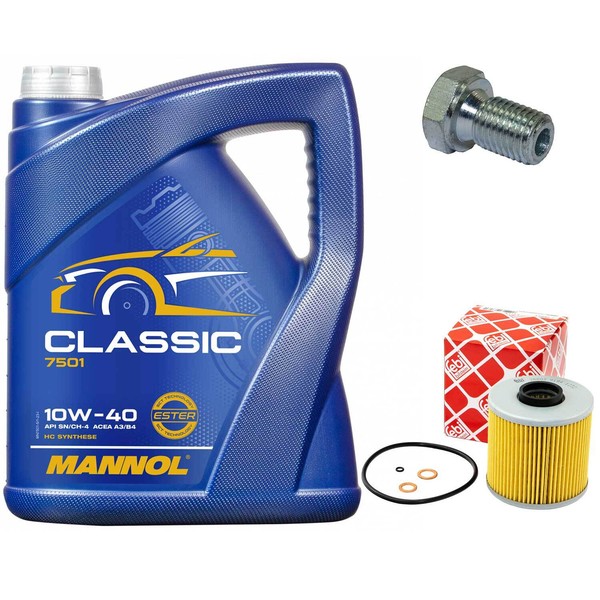 MotoröL Set 10W-40 5 Liter + ÖLfilter + ÖLablassschraube FüR Bmw 3Er 318Is E36-image