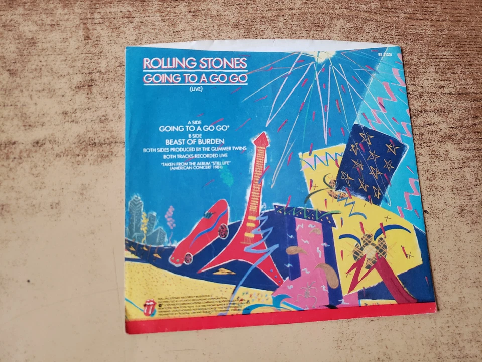 AUTOGRAPHED 1980s VG++ KEITH RICHARDS /STONES GOING TO A GO GO SLEEVE ONLY 45 - Image 3 of 3