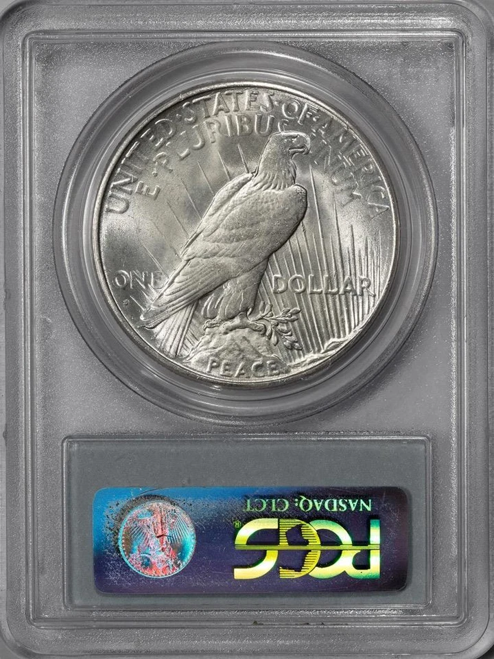 Dólar de la paz de plata S PCGS MS63 1926 acuñado error de acuñación fecha "926" Foto 4 de 4