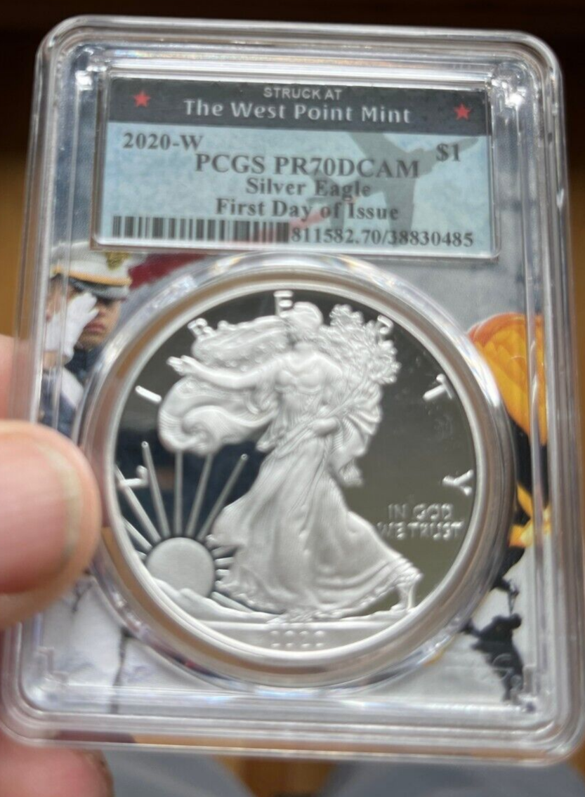 2020(W) 1 American Silver Eagle PCGS PR70DCAM First DAY OF ISSUE