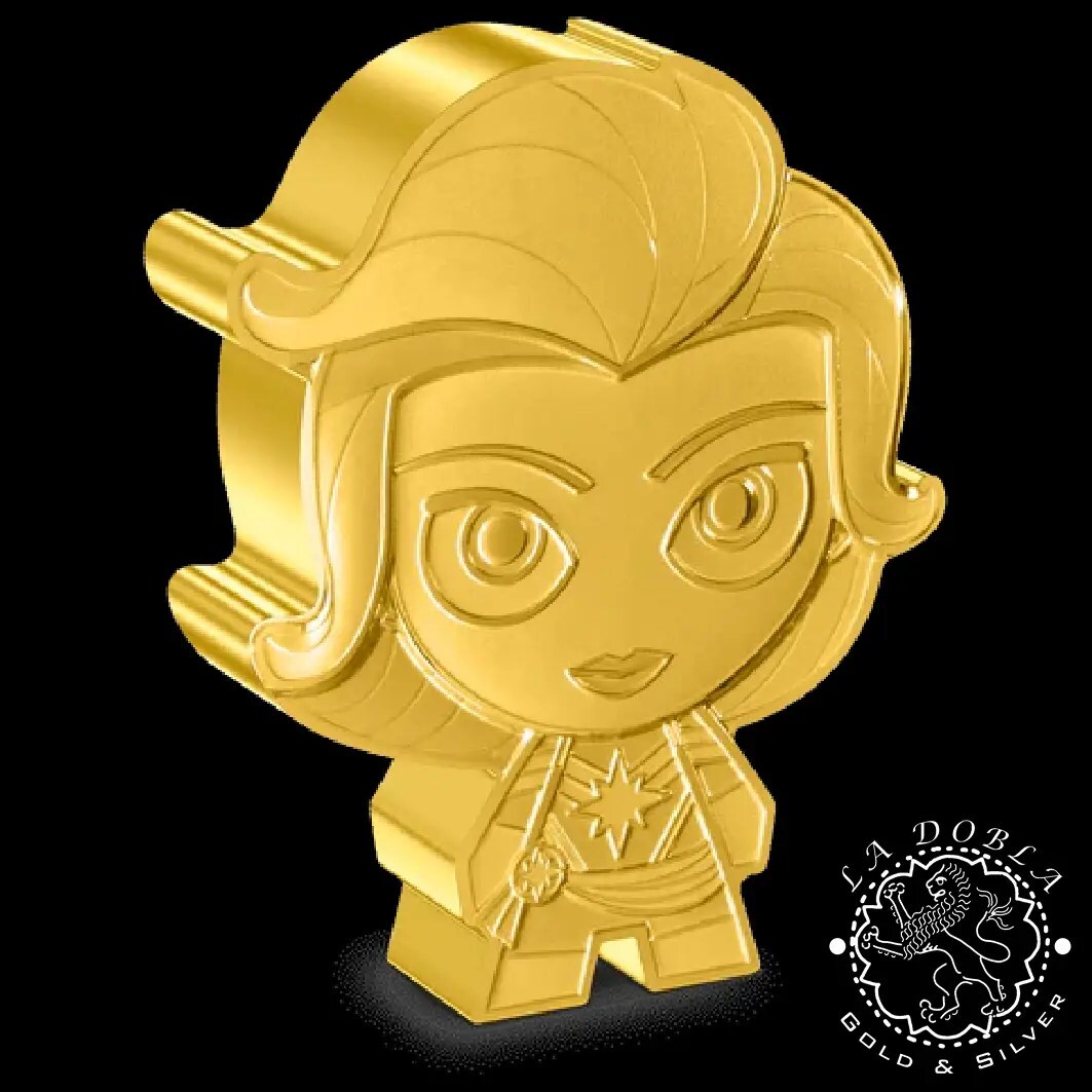2023 - Estuche 1 Onza Plata CHAPADA ORO Chibi - Marvel - Captain Marvel - Niue