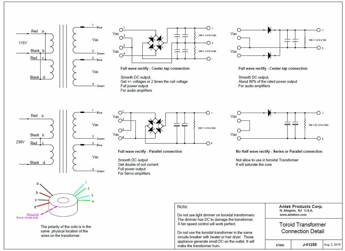 Produktbild von Antek AS-0506 Leistungstransformator – 50 VA, 6V / 8A Oder 12VCT – Für Deine Projekte