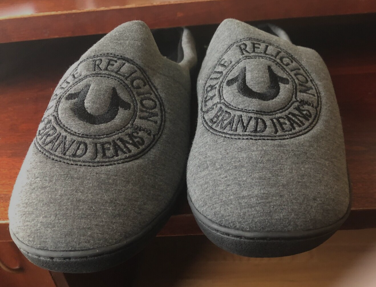 True‎ Religion Brand Jeans Slippers Mens Large Fits 11-12 Gray/Black/Red Slip-On True Religion Shoes for Men for sale | eBay main image 2