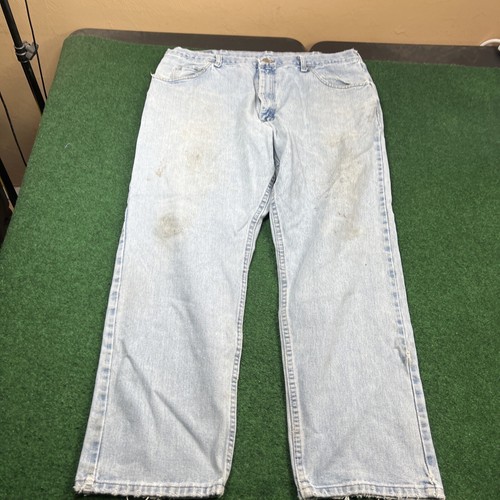 WRANGLER Relaxed Fit Mens Denim Jeans 40 x 30 Dark Wash Zip Fly - Picture 8 of 15