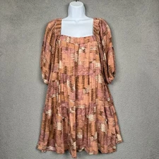 Saints & Hearts Dress Womens M Blush Pink Peasant Milkmaid Cottagecore Coquette