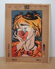 SEG de Paris Sad Crying Clown Tapestry Needlepoint France Canvas 30x40 928.11