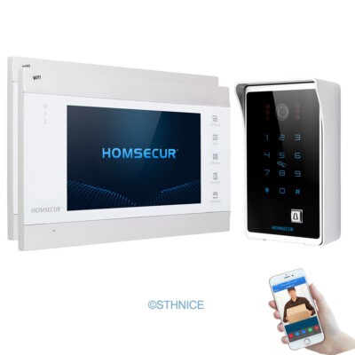 HOMSECUR 7'' Verdrahtet WIFI Video HD Türklingel Türsprechanlage Kartenzugang