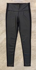Athleta Gleam Faux Vegan Leather Front Tight Leggings Stretch Black Size XS