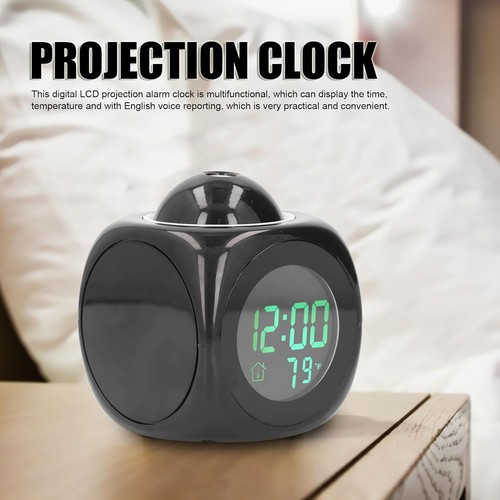LED Projection Alarm Clock Digital LCD Display Voice Talking Weather Snooze USB - Picture 9 of 21